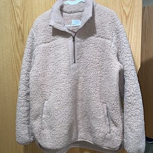Size XL pink soft zip up crew neck sweater from Walmart